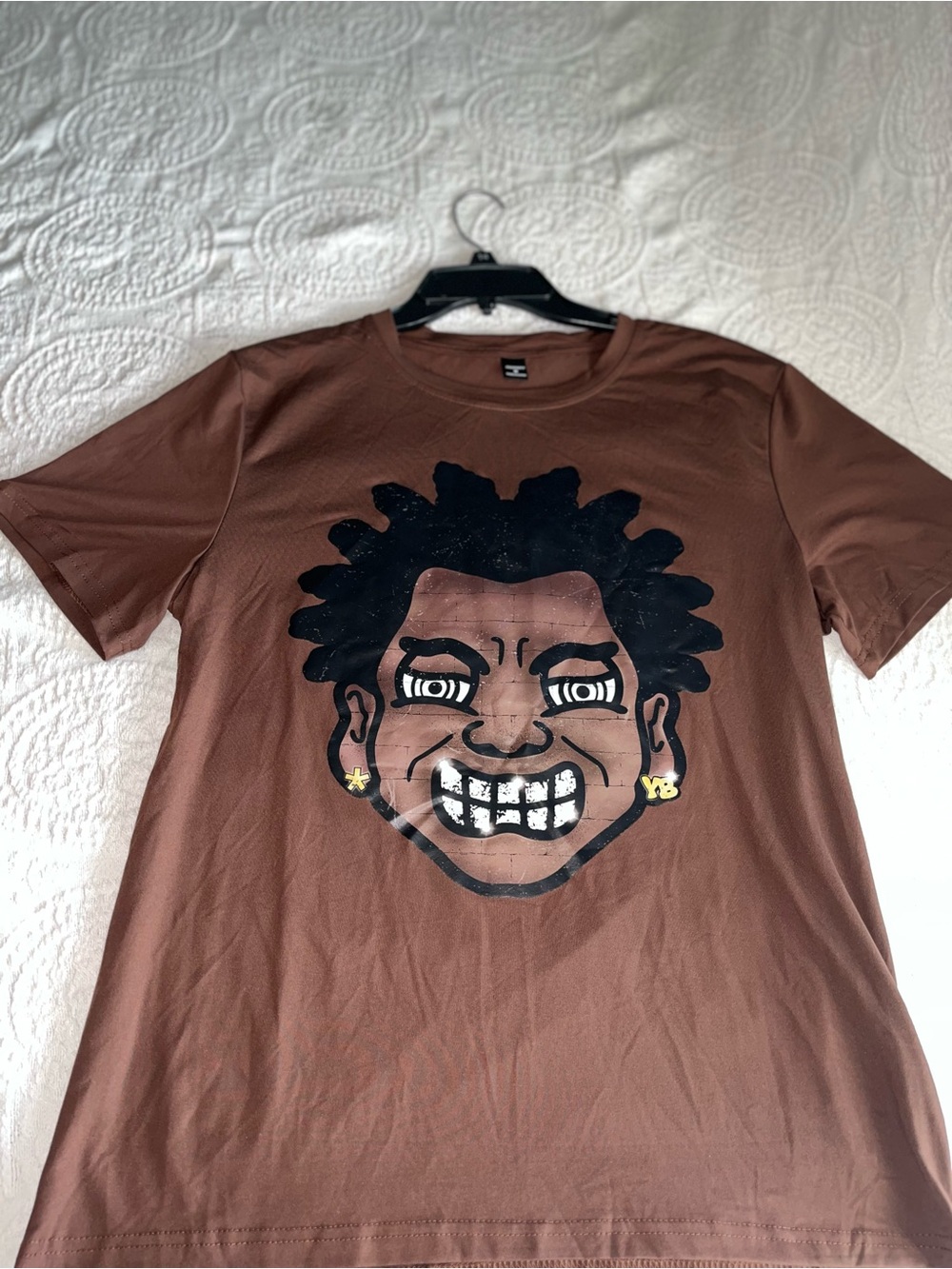 NFINITY Brown Short-Sleeve Tee with Bold Face Graphic